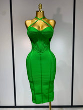 Women Sexy Sleeveless Backless Green Midi Bodycon Bandage Dress 2025 Celebrity Elegant Evening Club Party Luxury Birthday Dress